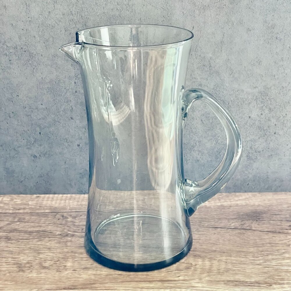Holmegaard Denmark Vintage Elsinore Smoke Hand Blown Glass Pitcher Per Lutken